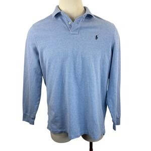 Polo Ralph Lauren Mens Classic Fit Long Sleeve Polo Shirt Light‎ Blue XL